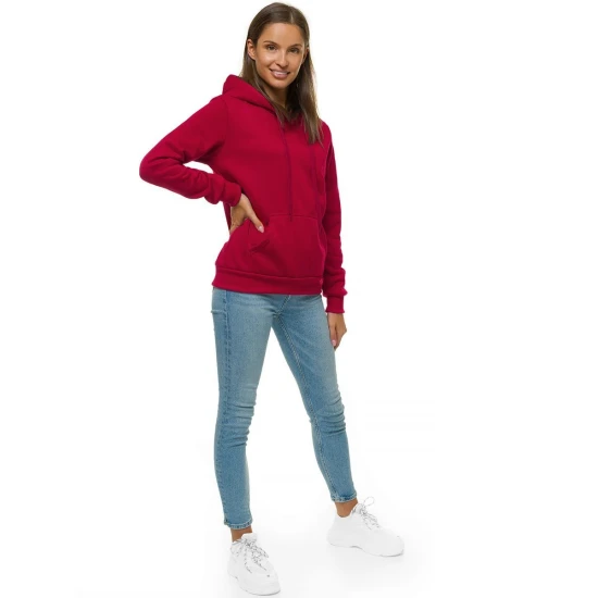 Bordo krāsas sieviešu džemperis ar kapuci Molin JS/W02