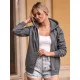 Damski sweter z kapturem w kolorze ciemnoszarym Look JS/W03