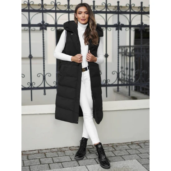Melna sieviešu veste ar kapuci Vivol JS/M728/39