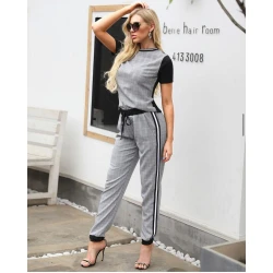 Pelēks rūtainais sieviešu komplekts Camila