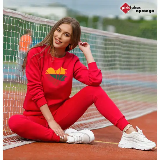 Sieviešu sarkans sporta komplekts Lietuva Sportinis5