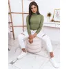 Zaļš džemperis ar augstu apkakli Silver MY1192
