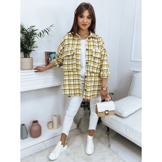 Izpārdošana Sieviešu zaļš rūtains krekls garām piedurknēm Gina TY2574