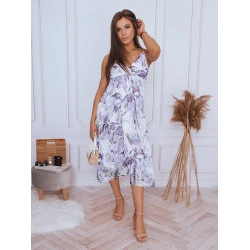 Balta sieviešu kleita ar violetām puķēm Ladybird