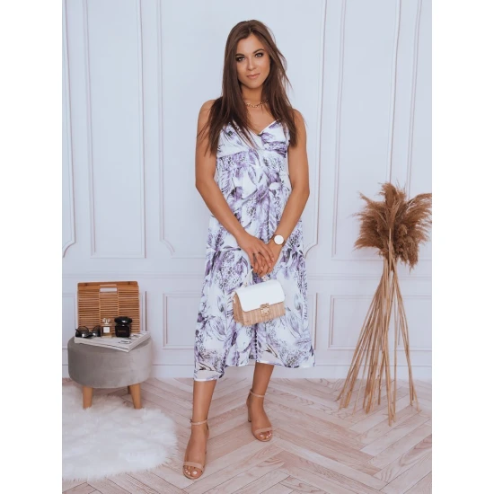 Pārdošana Ladybird balta kleita ar violetiem ziediem EY1823