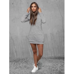 Sieviešu gaiši pelēka kleita ar kapuci Megan