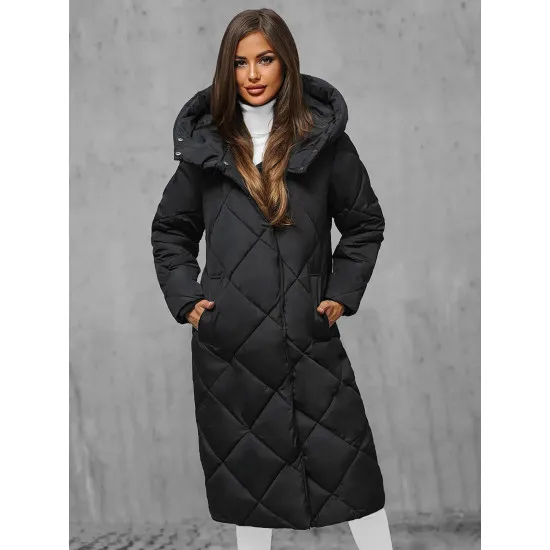 Musta naisten tikattu talvitakki Coco JS/5M3173/392