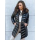 Sieviešu stepēta melna jaka ar brūnu kažokādu Crystal Sieviešu jakas