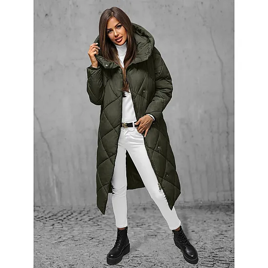 Women's green quilted winter jacket Coco JS/5M3173/136
