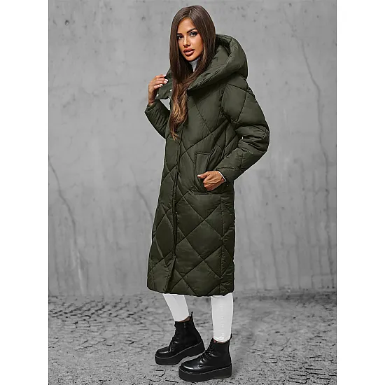Women's green quilted winter jacket Coco JS/5M3173/136