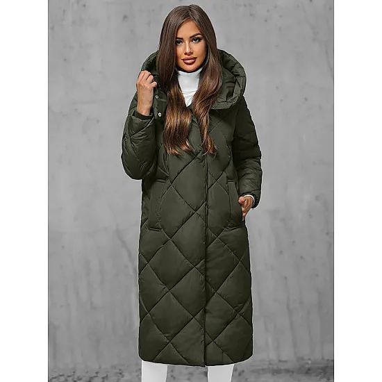 Women's green quilted winter jacket Coco JS/5M3173/136