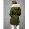 Zaļa ziemas jaka ar kažokādu Sater JS/5M3187/136