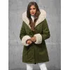 Zaļa ziemas jaka ar kažokādu Sater JS/5M3187/136