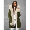 Zaļa ziemas jaka ar kažokādu Sater JS/5M3187/136
