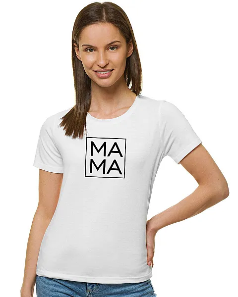 Sieviešu balta T-krekls MAMA