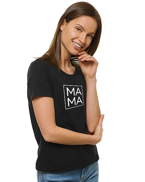 Sieviešu melnā T-krekls „MAMA“