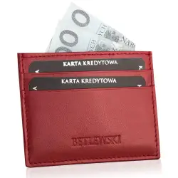 Izpārdošana BETLEWSKI® ādas kredītkaršu futrālis (sarkans) 