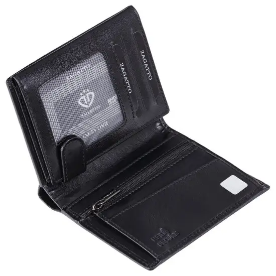 Vīriešu dabīgās ādas maks Jesse (melns) ZG-001-BAR