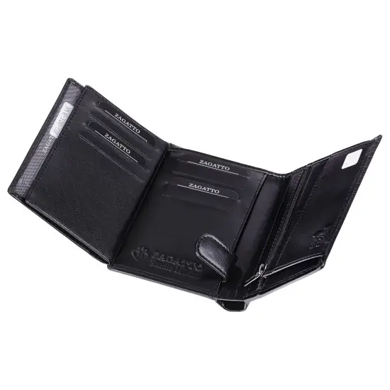 Vīriešu dabīgās ādas maks Jesse (melns) ZG-001-BAR