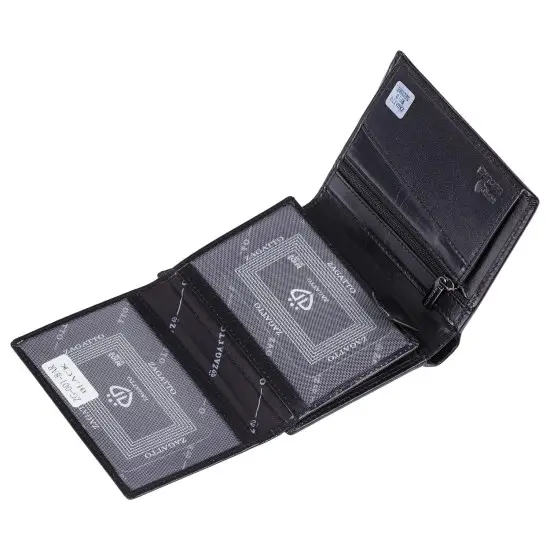 Vīriešu dabīgās ādas maks Jesse (melns) ZG-001-BAR