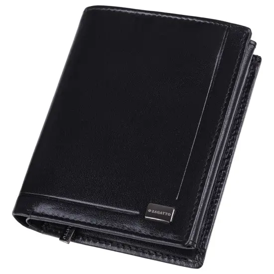 Vīriešu dabīgās ādas maks Jesse (melns) ZG-001-BAR