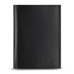 Vīriešu melns ādas maks ar sarkanu vītni 