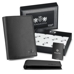 Vīriešu dabīgās ādas maks Jake (melns)