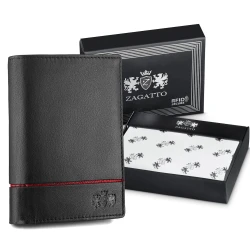 Vīriešu dabīgās ādas maks Duger (melns)