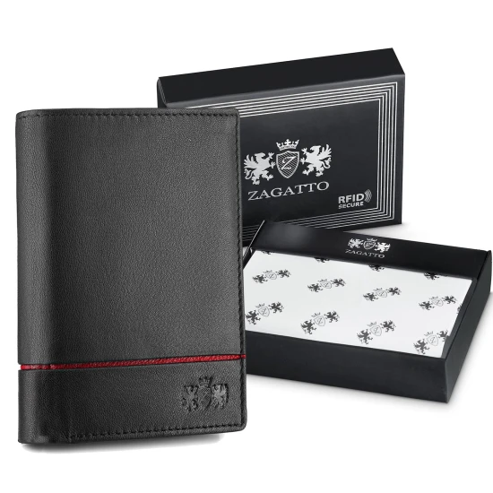 Vīriešu dabīgās ādas maks Duger (melns) ZG-N4-F5 Premium