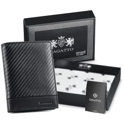 Vīriešu dabīgās ādas maks Noah (melns)