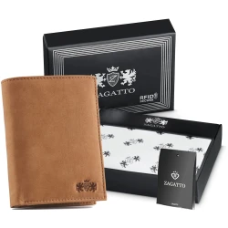 Vīriešu dabīgās ādas maks Philip (brūns) 