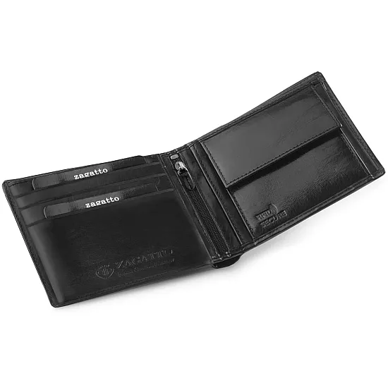 Vīriešu dabīgās ādas maks Scott (melns) ZG-062-BAR Premium