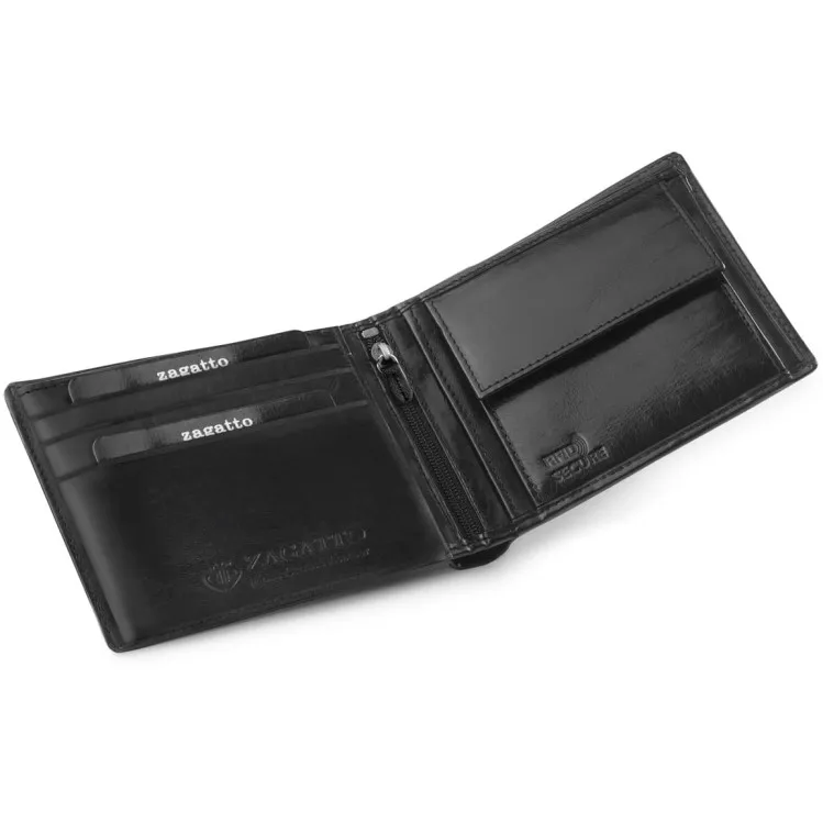 Vīriešu dabīgās ādas maks Scott (melns) ZG-062-BAR Premium