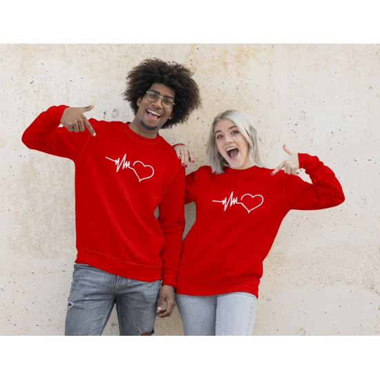 Sarkans džemperis Heart 2001-w01