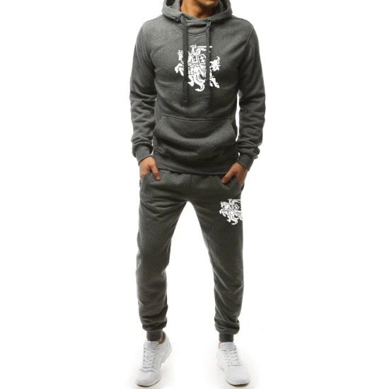 Vyriškas tamsiai pilkas sportinis kostiumas 