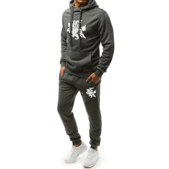 Vyriškas tamsiai pilkas sportinis kostiumas 