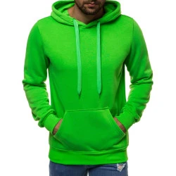 Vīriešu svīteris ar kapuci zaļā krāsā Buvoli