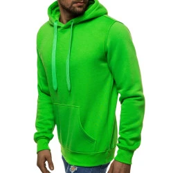 Vīriešu svīteris ar kapuci zaļā krāsā Buvoli