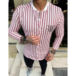 Vīriešu svītrains sarkans krekls Banol