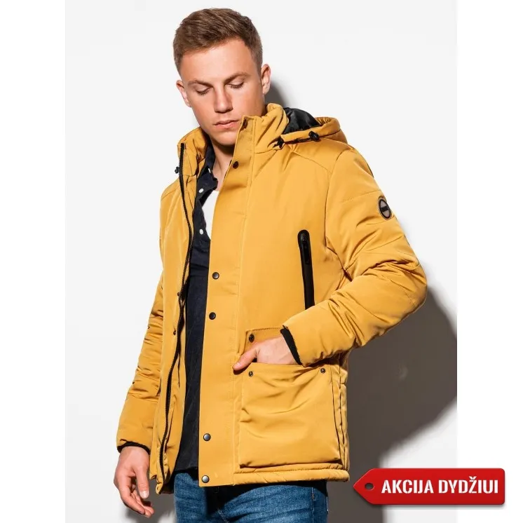 Akcija dzeltena vīriešu jaka ar kapuci Linolo C449