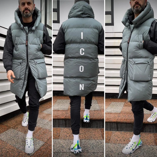 Vīriešu zila veste ar kapuci Fegol PK4562 Premium