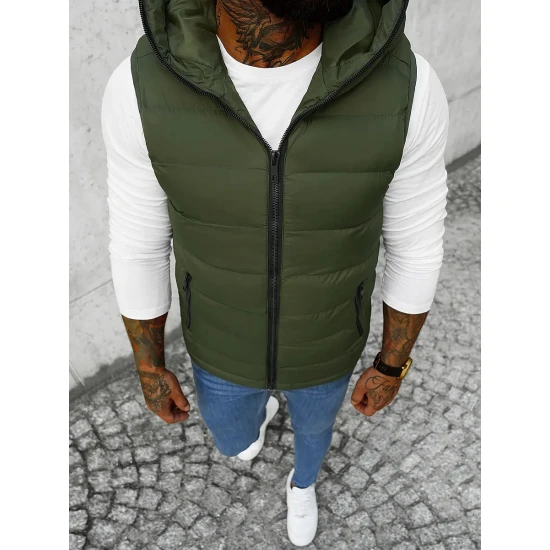 Tumši zaļa veste ar Nanor kapuci JS/M805/136