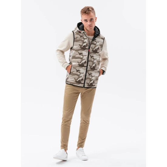 Brūns jaka ar kapuci Kener V6 V53