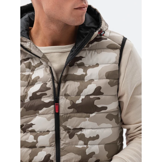 Brūns jaka ar kapuci Kener V6 V53