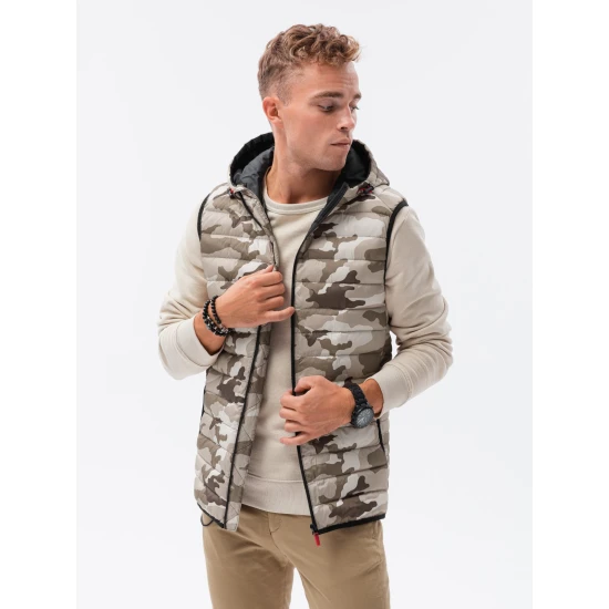 Brūns jaka ar kapuci Kener V6 V53