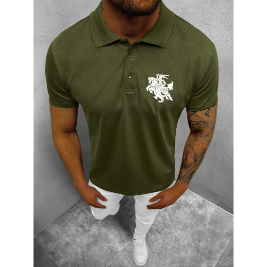 Vyriški tamsiai pilki polo marškinėliai 