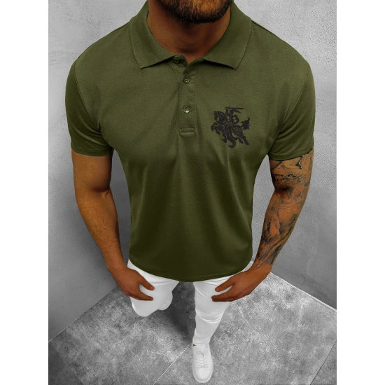 Vyriški tamsiai pilki polo marškinėliai 