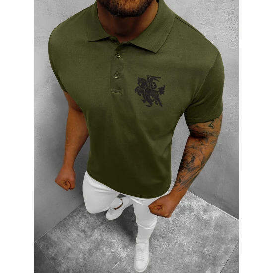 Vyriški tamsiai pilki polo marškinėliai 