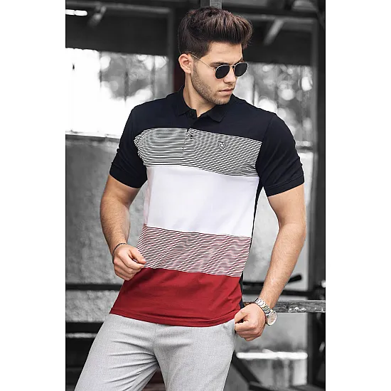 Vīriešu melns/sarkans krekls Polo PK9280 Premium