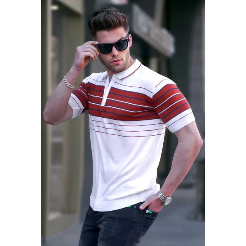 Vīriešu polo krekls baltā krāsā Zuna PK5733 Premium